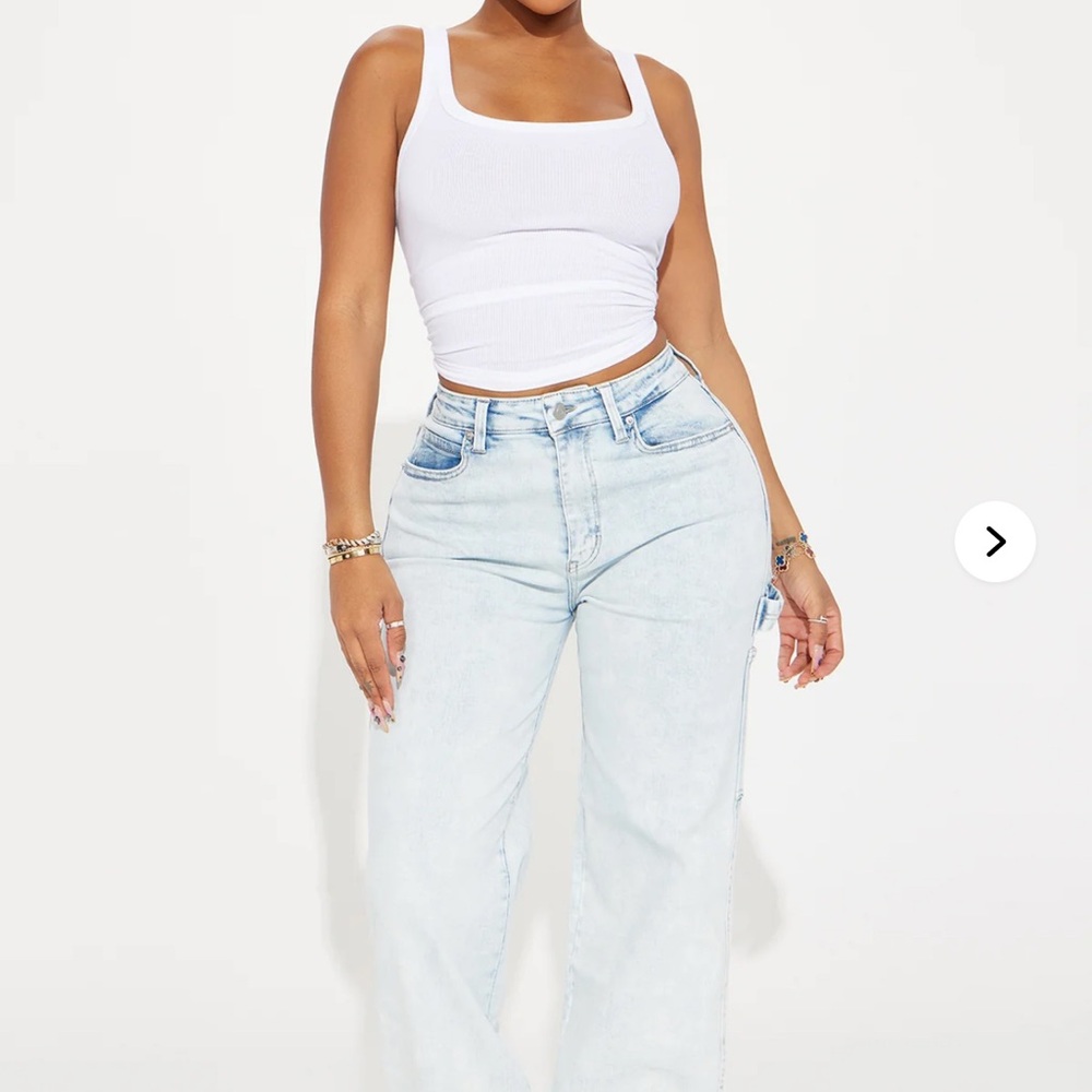 Fashion Nova Pay Attention Stretch Straight Leg Carpenter Jeans
